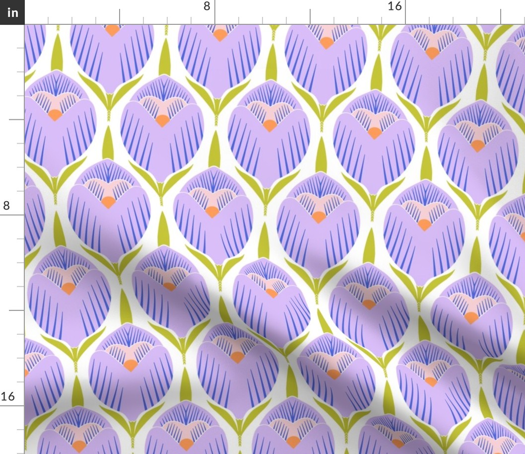 spring violet crocuses   
