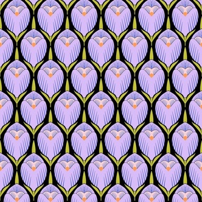  spring violet crocuses on a black background    