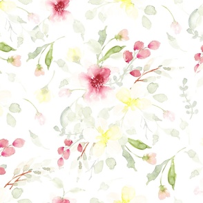 Watercolor floral botanicals | Snow collection