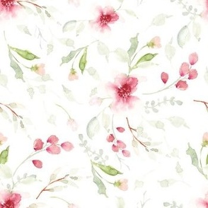 Watercolor floral botanicals | Snow collection