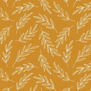 Botanical Vines in Cream on Gold - Medium