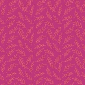 Botanical Vines in Orange on Fuchsia - Small