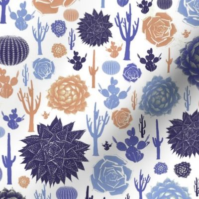 Cactus Plants and Trees Pattern Illustration