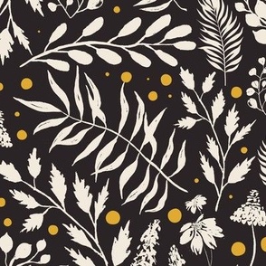 Cream and Brown Floral Pattern