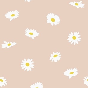 daisies pattern - mocha