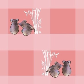 pink gingham koalas