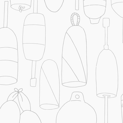 Buoy Line Drawing Fabric, Wallpaper and Home Decor