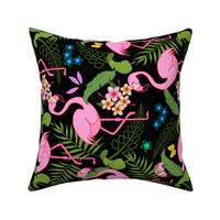 Flamboyant Flamingos #3 (90° rotate) - black, medium/large