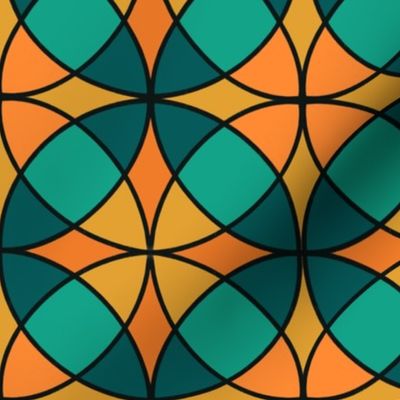 Overlapping Circles Tile//green, orange