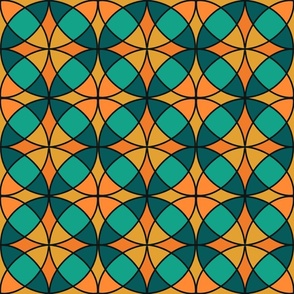 Overlapping Circles Tile//green, orange