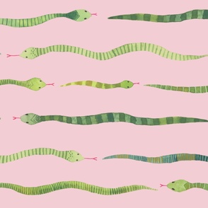 Large - Snake Stripes - Pink Background