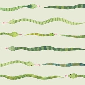 Medium - Snake Stripes - Green Background