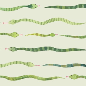 Large - Snake Stripes - Green Background