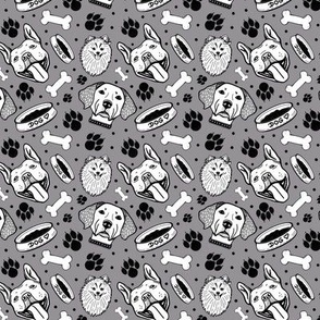 Dogs on grey Small