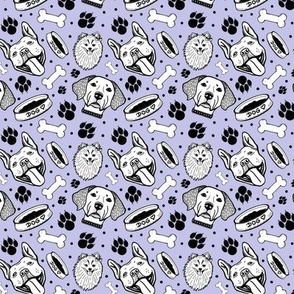 Dogs on lilac Small