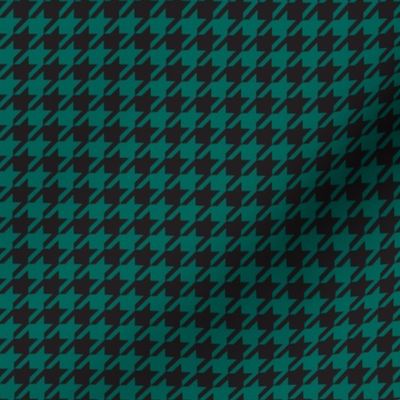 Small Black Green Houndstooth