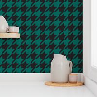 Small Black Green Houndstooth