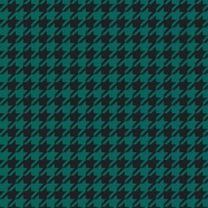 Small Black Green Houndstooth