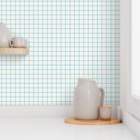 Off-White / Brite Blue 1-Inch Grid