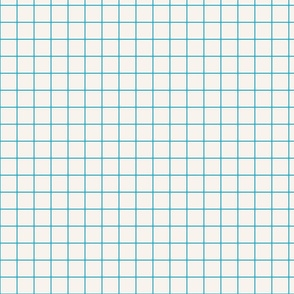 Off-White / Brite Blue 1-Inch Grid