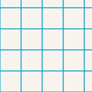 Off-White / Brite Blue 4-Inch Grid