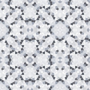 Geometric Decor in Pigeon Blue and Gray Shades / Large