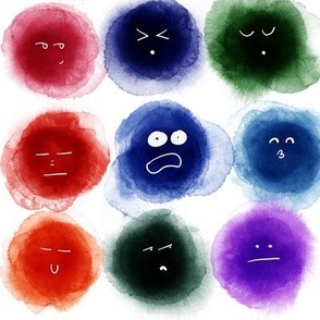 Watercolor Polka Dot Faces