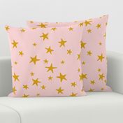 Suzy's Stars Cat's Meow Pink F5d0d0 and Gold Star D49f11 Large