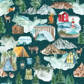  spruce linen camping map