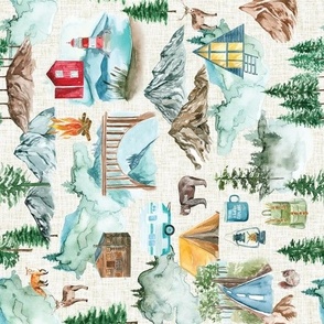rotated latte linen camping map