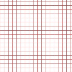 White / Cherry 1-Inch Grid
