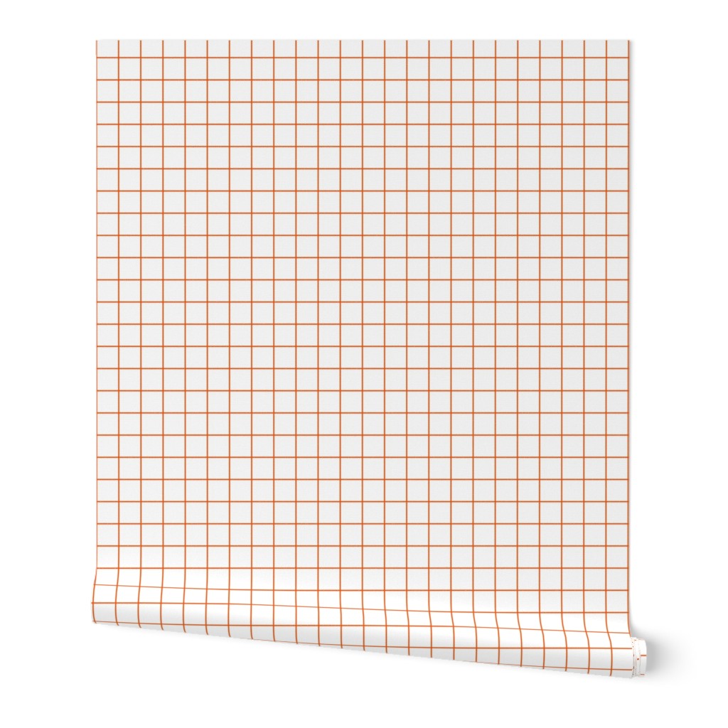 White / Flame 1-Inch Grid