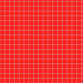 Cherry / White 1-Inch Grid