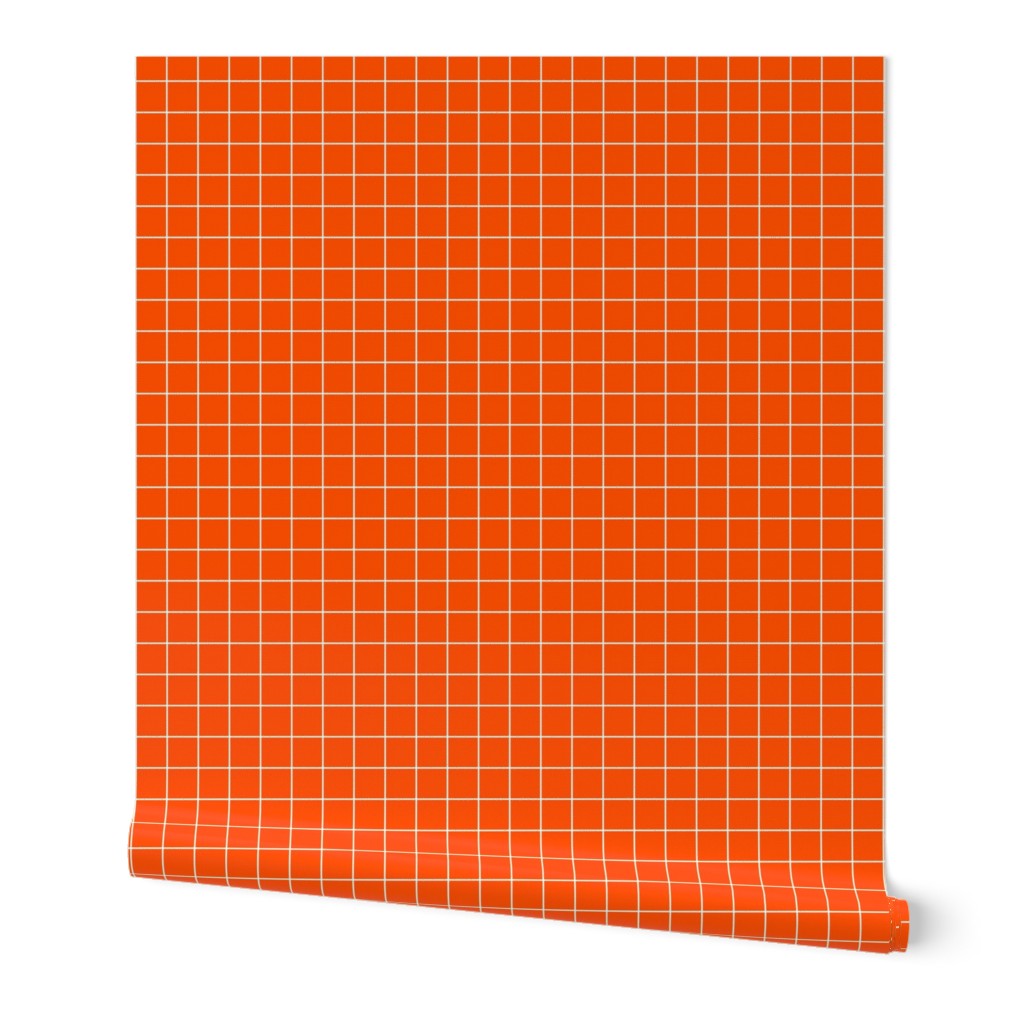 Flame / White 1-Inch Grid