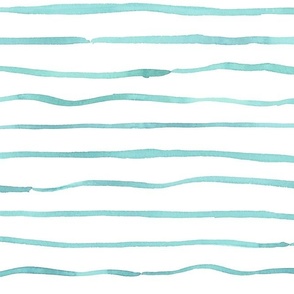 Watercolour Stripes - Teal