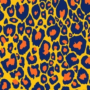 Electric Leopard // Summer Gold, Orange, and Navy (Large)
