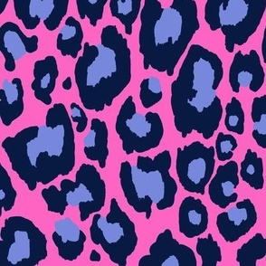 Electric Leopard // Bright Pink, Navy, and Periwinkle