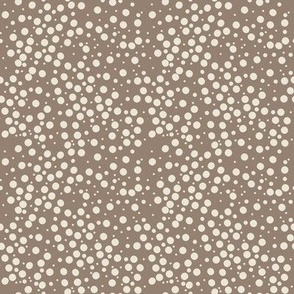 small panna cotta polka dots on brown background