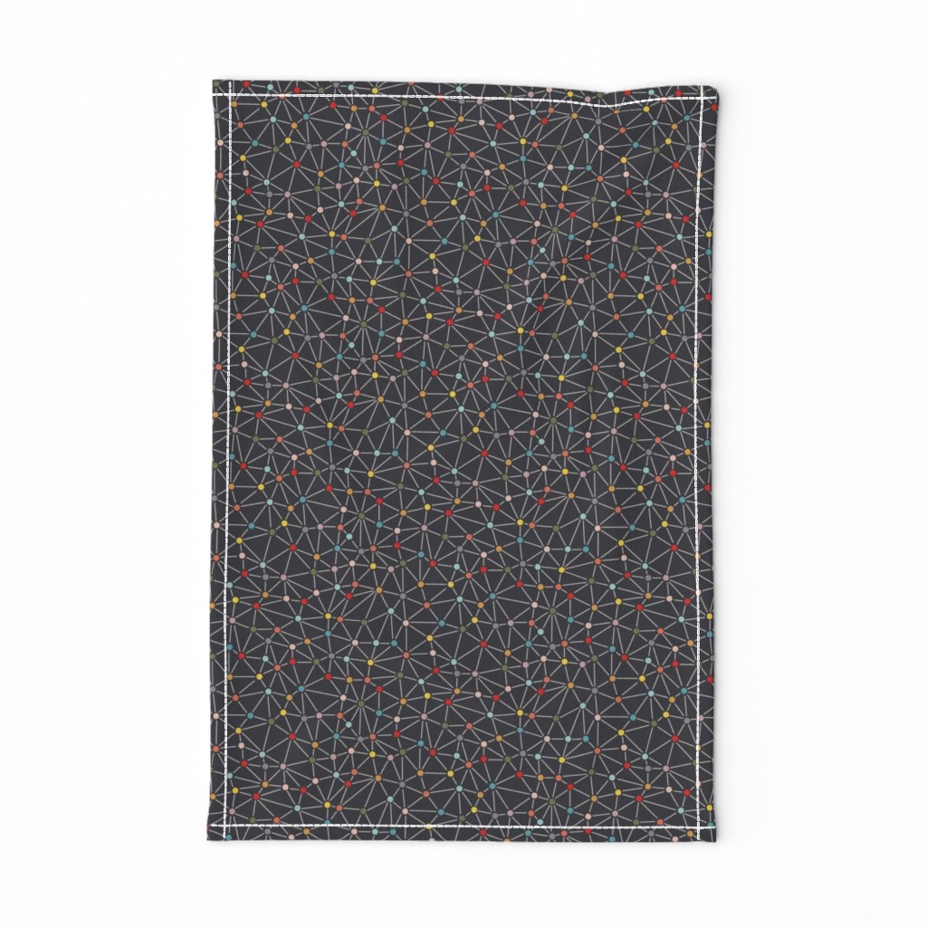 Playhouse (MidMod Multi on Charcoal) || geometric polka dot network