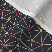 Playhouse (MidMod Multi on Charcoal) || geometric polka dot network