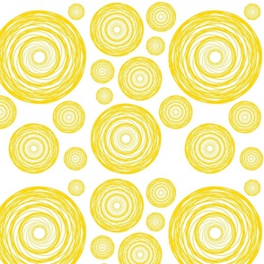 Geometric Round Swirls: Lemon Yellow on White