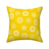 Geometric Swirls: Lemon Yellow & White