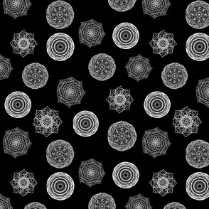 Geometric Swirls: Black & White