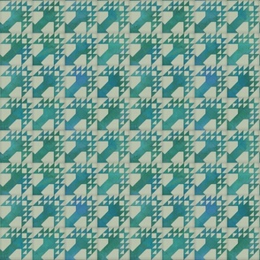 (M) Pine Tree Quilt // Blue and Green on Ivory