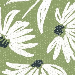 floral daisy green