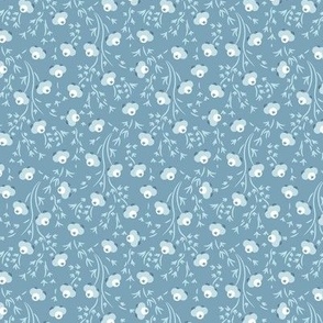 Cuties, Light blue flower on a blue background, Small scale