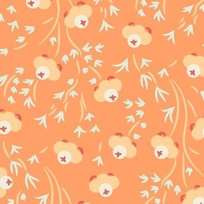 Cuties, Light orange flower on an orange background, Large scale