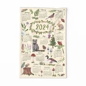 2024 Calendar Tea Towel - Woodland