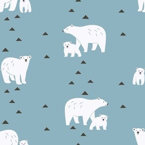 Polar Bears on blue