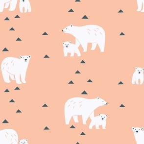 Polar Bears on peach